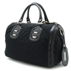 Gucci Boston Black Silver Handbag Hardware GG
